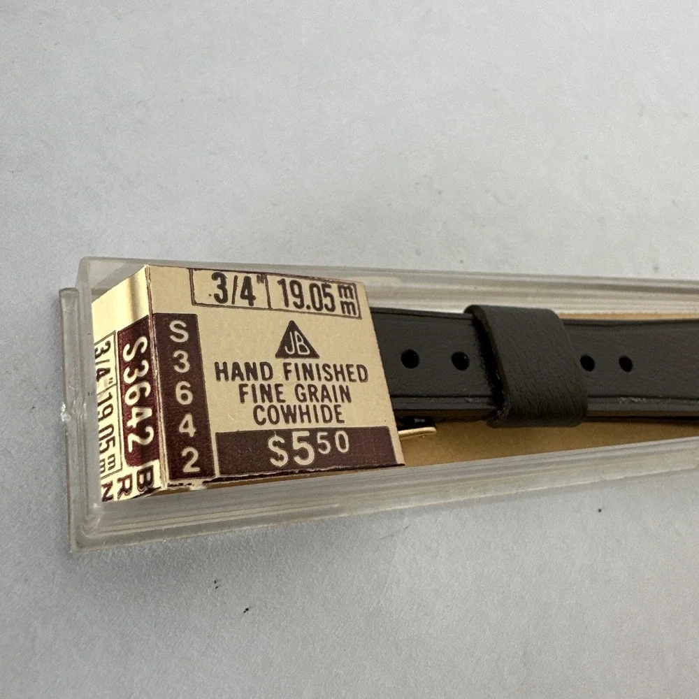 JB Vintage Brown Leather Watch Strap 19.05mm 3/4 Inch Fine Grain Cowhide S3642